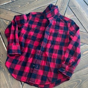 Kids Red and Black Plaid Shirt